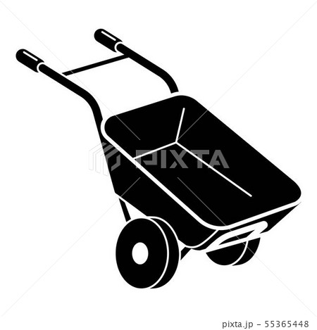 Garden wheelbarrow icon, simple style Garden wheelbarrow icon, simple style 55365448