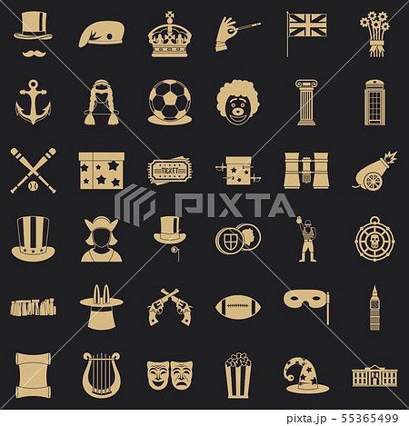 Top hat icons set, simple style 55365499