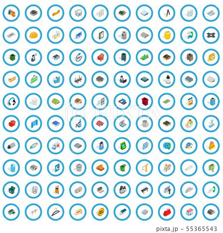 100 urban icons set, isometric 3d style 100 urban icons set, isometric 3d style 55365543