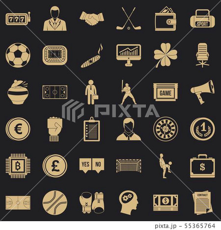 Gambling icons set, simple style Gambling icons set, simple style 55365764