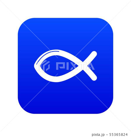 Christian fish symbol icon blue vector 55365824