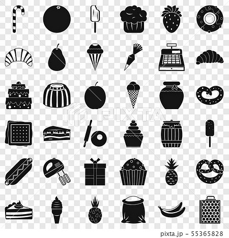 Confectionery icons set, simple style Confectionery icons set, simple style 55365828