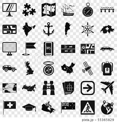Gps icons set, simple style 55365829