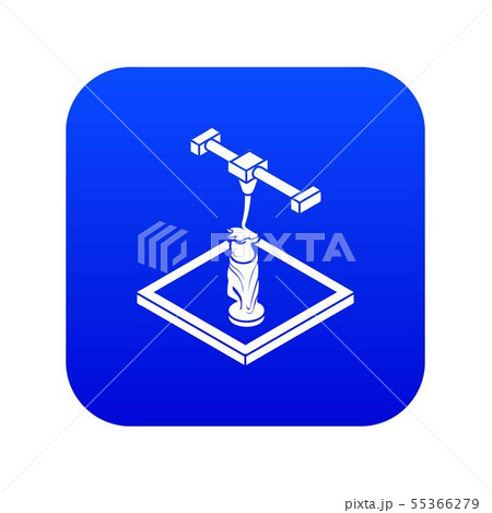 Statue d printing icon blue vector 55366279