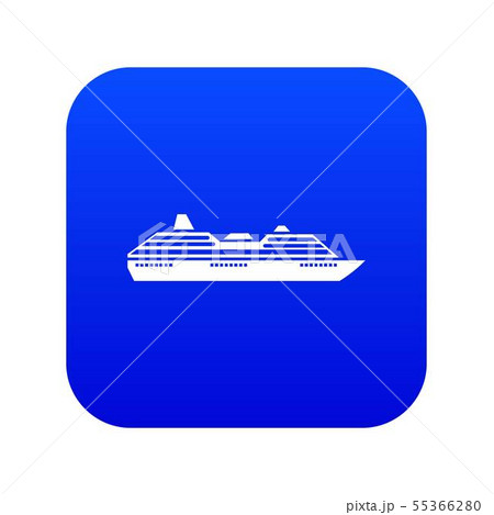 Cruise ship icon digital blue 55366280