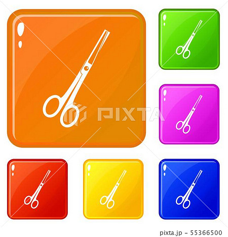 Steel scissors icons set vector color 55366500