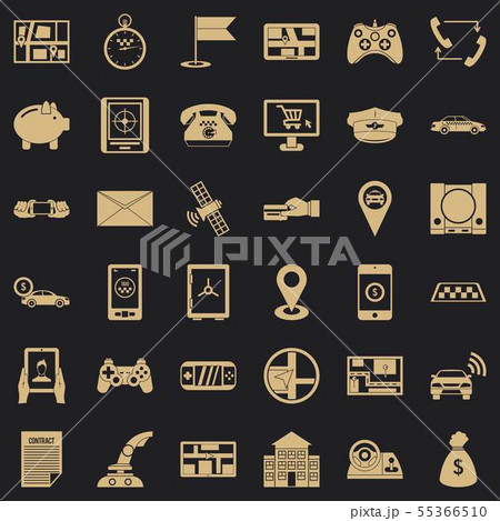 Button icons set, simple style Button icons set, simple style 55366510