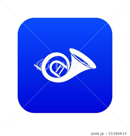 French horn icon digital blue 55366614