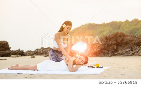 Young asian woman in beach spa.picture of 55366918
