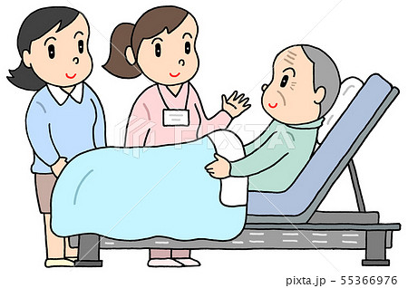 在宅介護 お爺さんのイラスト素材