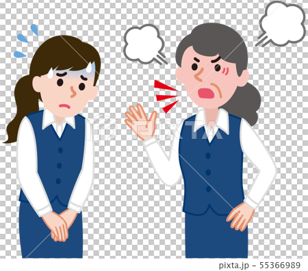 若い社員を叱る女性 55366989