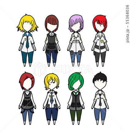 police Characters vector set cartoon design mobile 55368036
