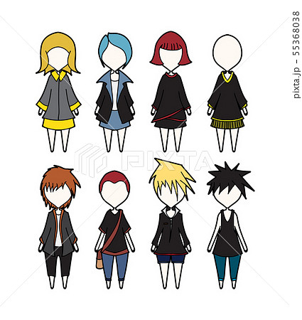 punk Characters vector set cartoon design mobile 55368038