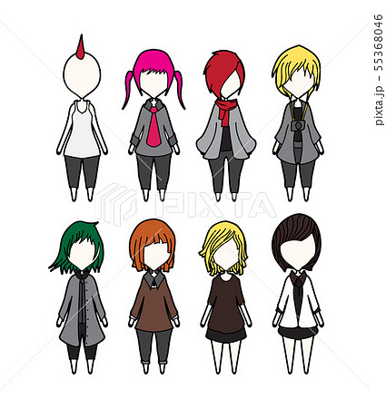 Characters vector set cartoon design mobile game 55368046