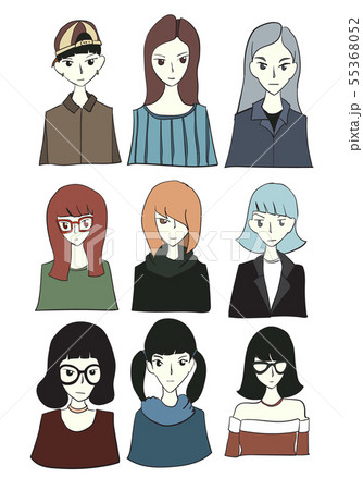 Characters vector set cartoon design mobile game 55368052