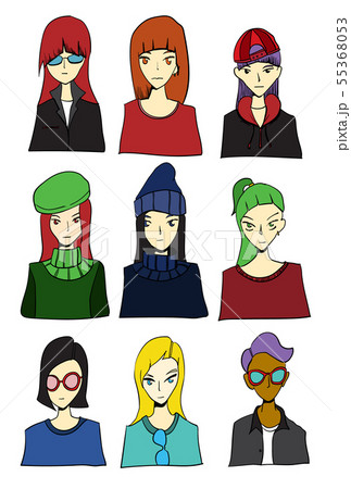 Characters vector set cartoon design mobile game 55368053