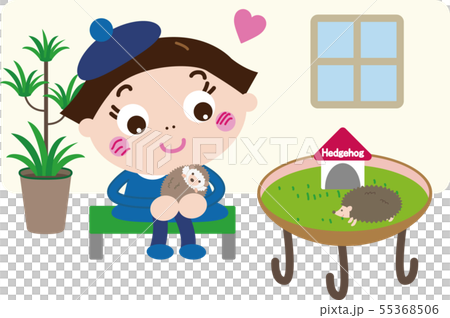 ハリネズミ カフェ5(ハリネズミと女の子) ハリネズミ カフェ5(ハリネズミと女の子) 55368506