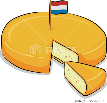 Netherlands Dutch Gouda Cheese Illustration 55369283