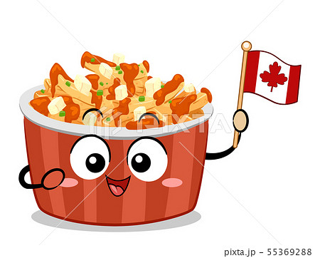 Mascot Food Canada Poutine Illustrationのイラスト素材