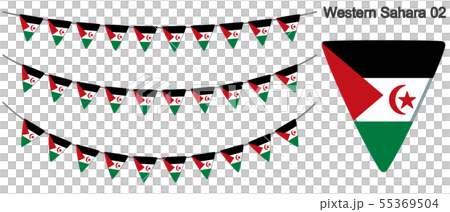 Garland vector flag (bunting garland) with flag of west sahara 55369504