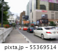Blurred photo light of traffic car on the city str 55369514