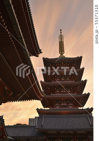 五重塔夕景 五重塔夕景 55371310
