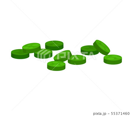 Lots of green pills. Vector illustration on white background. 55371460