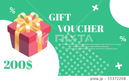 Gift voucher. Vector template for gift card or discount offer. 55372208