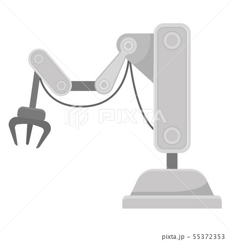 Gray robotic hand. Vector illustration on white background. 55372353