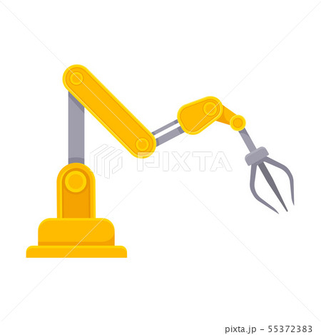 Orange robotic arm. Vector illustration on white background. 55372383