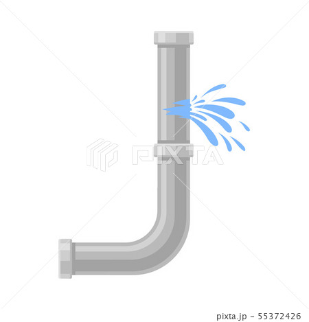 Fountain of broken pipes. Vector illustration on white background. Fountain of broken pipes. Vector illustration on white background. 55372426