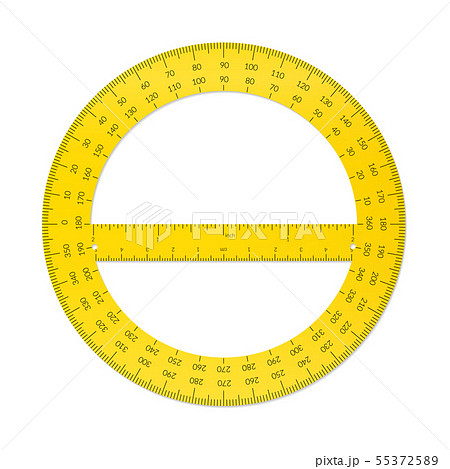 Plastic circular protractor with a ruler in metric 55372589