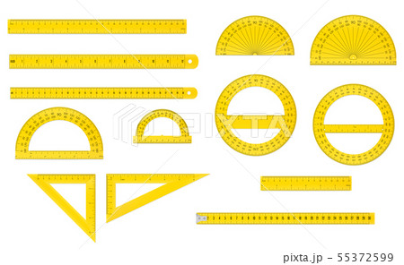School set of plastic measure ruler, protractor School set of plastic measure ruler, protractor 55372599