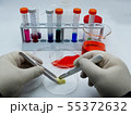 Laboratory technician conducts experiments on whit 55372632
