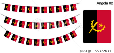 アンゴラの国旗のガーラーンド　ベクターデータ（bunting garland）