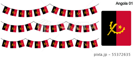 アンゴラの国旗のガーラーンド　ベクターデータ（bunting garland）