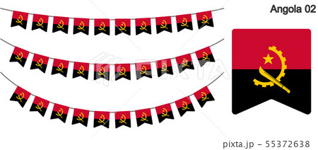 アンゴラの国旗のガーラーンド　ベクターデータ（bunting garland）