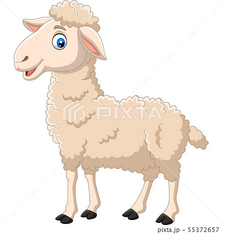 Cartoon happy lamb isolated on white background 55372657