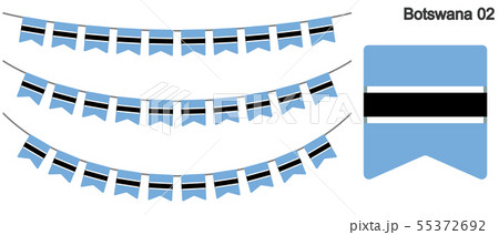 ボツワナの国旗のガーラーンド　ベクターデータ（bunting garland）