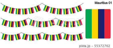 モーリシャスの国旗のガーラーンド　ベクターデータ（bunting garland）