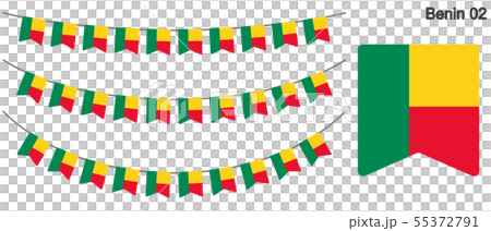 ベナンの国旗のガーラーンド ベクターデータ(bunting garland) ベナンの国旗のガーラーンド ベクターデータ(bunting garland) 55372791