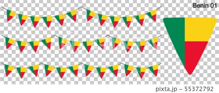 ベナンの国旗のガーラーンド　ベクターデータ（bunting garland） 55372792