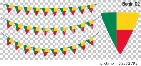 ベナンの国旗のガーラーンド　ベクターデータ（bunting garland） 55372793