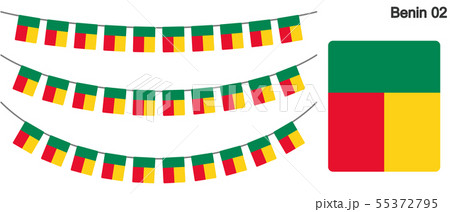 ベナンの国旗のガーラーンド　ベクターデータ（bunting garland）