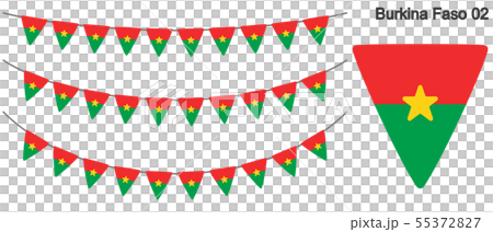 布基納法索旗幟矢量數據（彩旗花環） 55372827