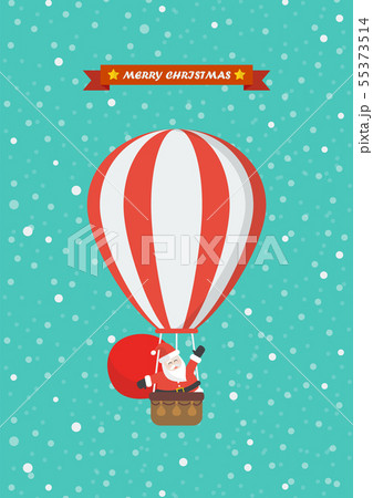 Santa claus on a hot air balloon 55373514