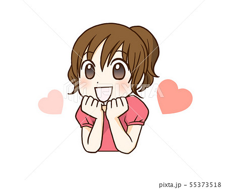 喜ぶ 笑顔 女の子 喜ぶ 笑顔 女の子 55373518