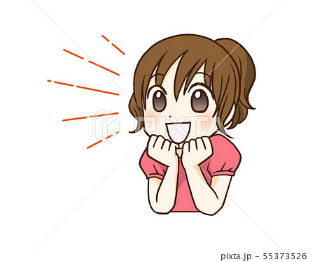 喜ぶ　笑顔　女の子 55373526