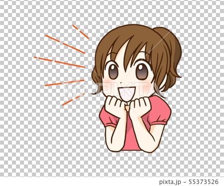 喜ぶ　笑顔　女の子 55373526