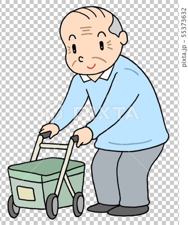 介護用品歩行器 お爺さんのイラスト素材 介護用品歩行器 お爺さんのイラスト素材